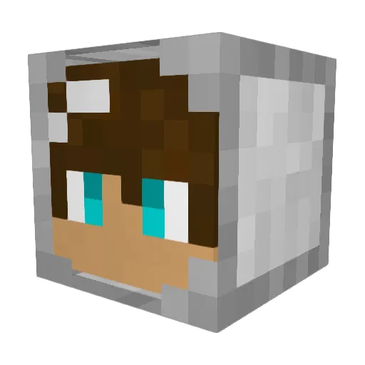 MaTweak Minecraft avatar head, 3D render