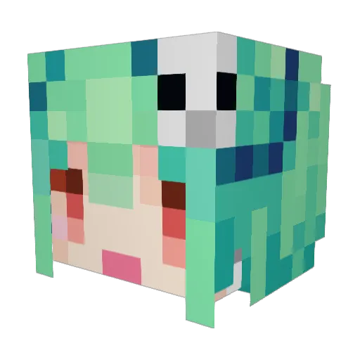 Maaaaaaakoto Minecraft avatar head, 3D render