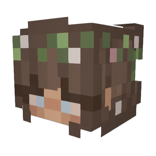 Maaaia Minecraft avatar head, 3D render