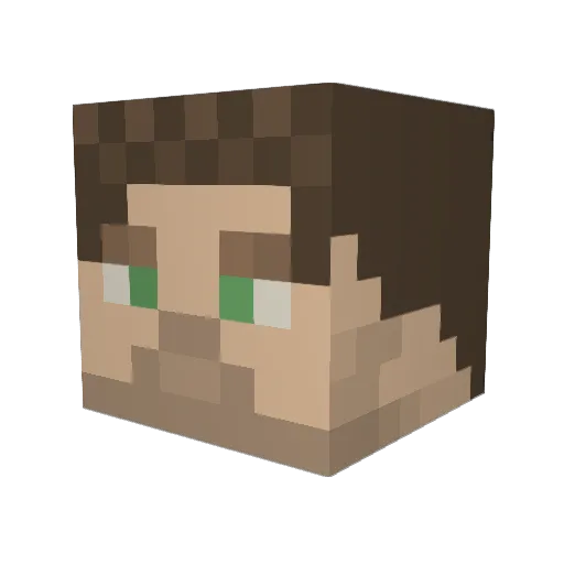 Maaiins Minecraft avatar head, 3D render