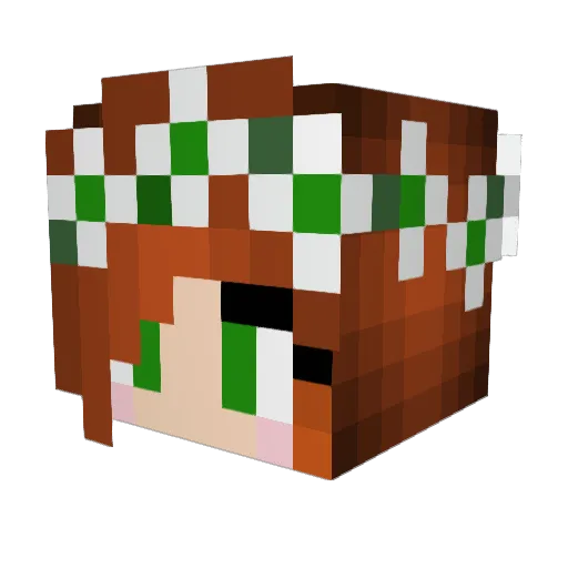 Maaple Minecraft avatar head, 3D render