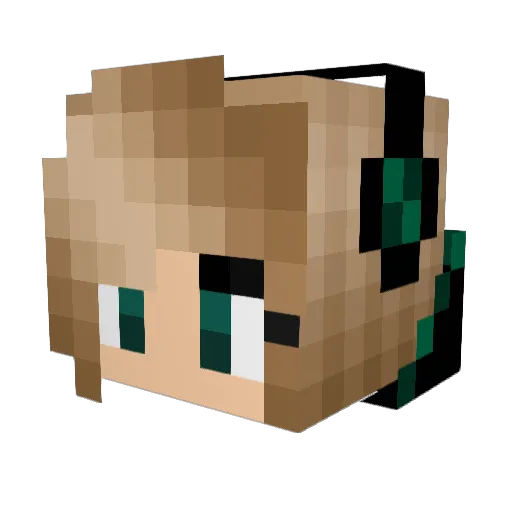 Maartjepet Minecraft avatar head, 3D render