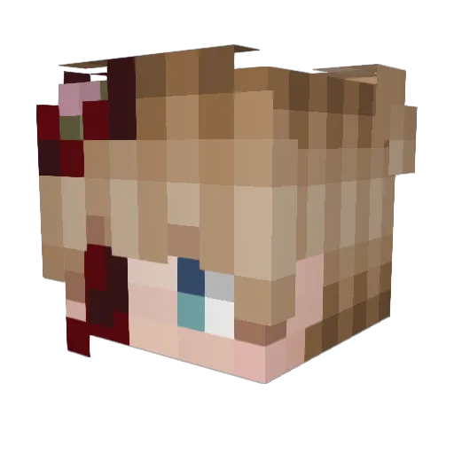 Maasq Minecraft avatar head, 3D render
