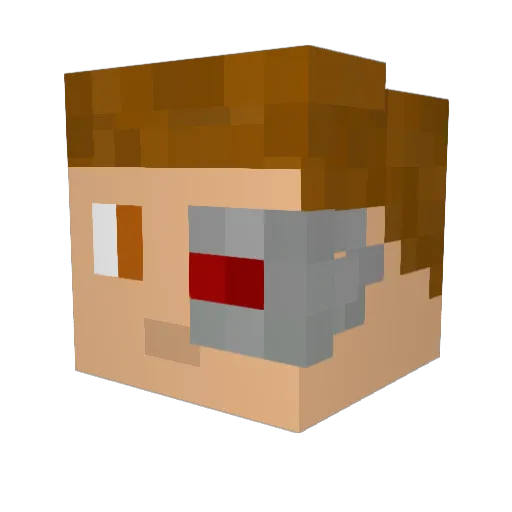 Mabue_ Minecraft avatar head, 3D render
