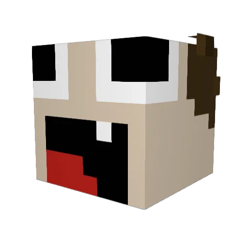 MacDaddyMoses Minecraft avatar head, 3D render