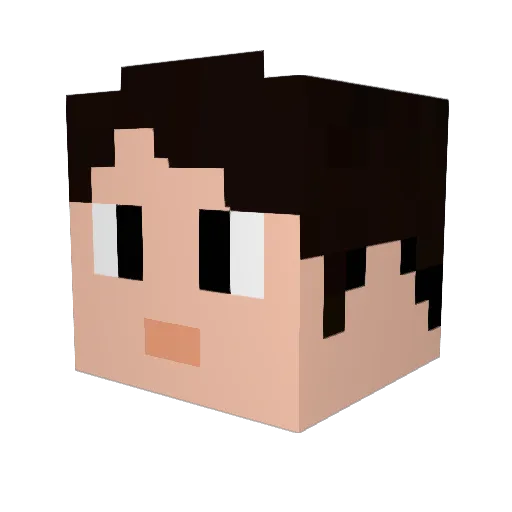 MacManX Minecraft avatar head, 3D render