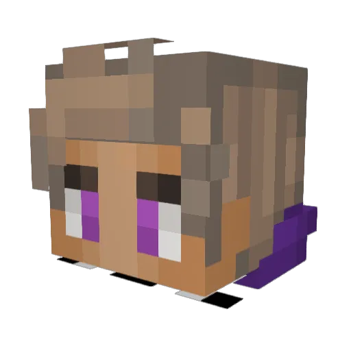 MacMelows Minecraft avatar head, 3D render