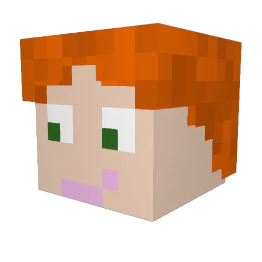 Macadamian69 Minecraft avatar head, 3D render