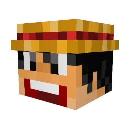 Macarenoh Minecraft avatar head, 3D render