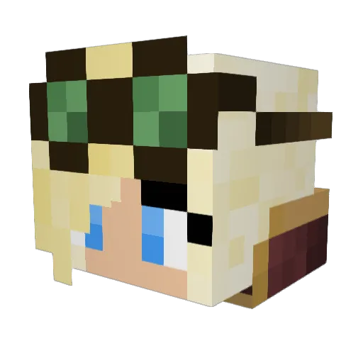 MacaroniB0t Minecraft avatar head, 3D render