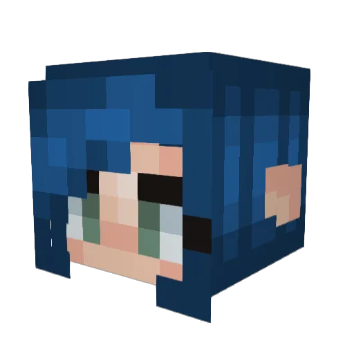 Macarooni Minecraft avatar head, 3D render