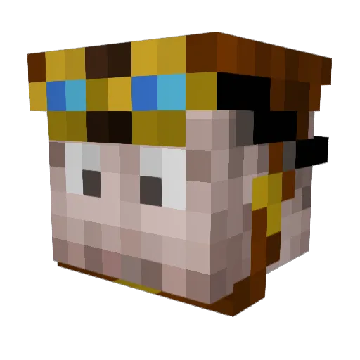 Macarre Minecraft avatar head, 3D render