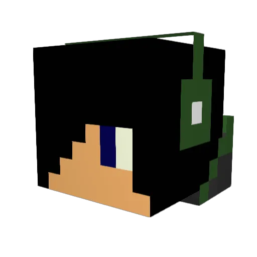 Macbani Minecraft avatar head, 3D render