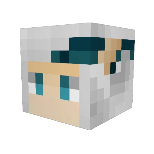 Macbury Minecraft avatar head, 3D render