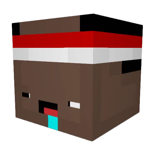 Maccaaa Minecraft avatar head, 3D render