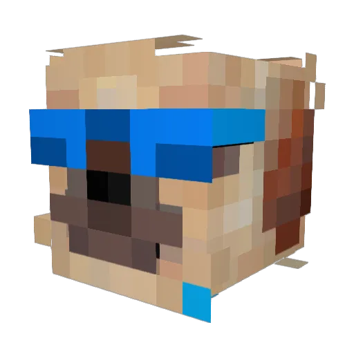 MaccariTA Minecraft avatar head, 3D render