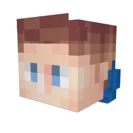 Maccaronium Minecraft avatar head, 3D render