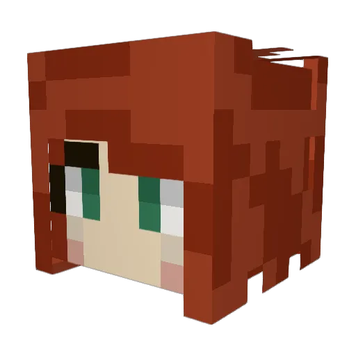 Macchial Minecraft avatar head, 3D render