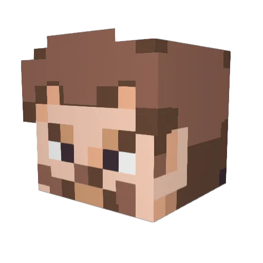 Maccydave Minecraft avatar head, 3D render