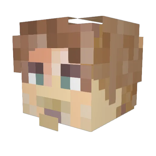 Macdaddddy Minecraft avatar head, 3D render