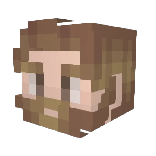 Maceeeeee Minecraft avatar head, 3D render