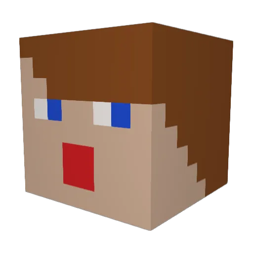 Macema Minecraft avatar head, 3D render