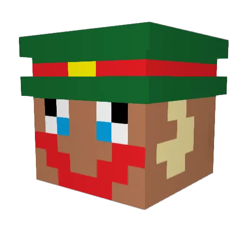 Maceroni Minecraft avatar head, 3D render