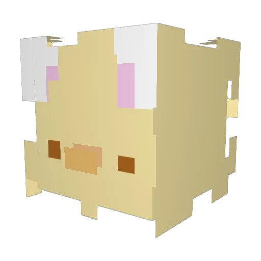MachaTime Minecraft avatar head, 3D render