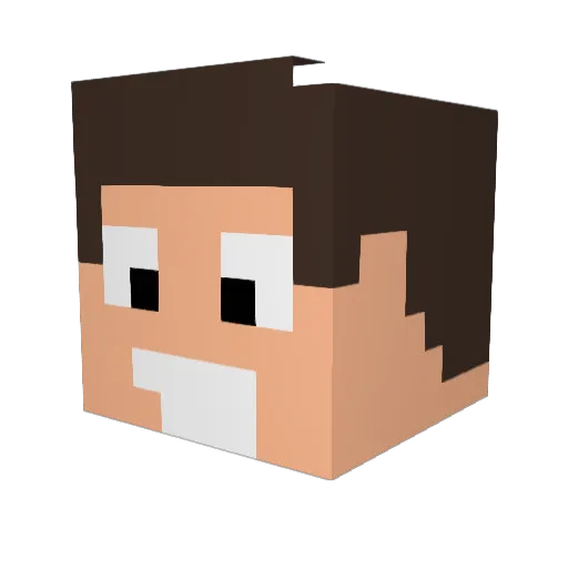 Machadoro Minecraft avatar head, 3D render
