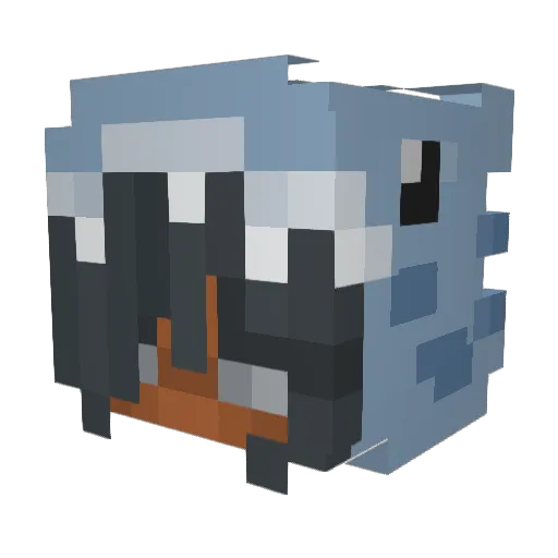 MachiMochi Minecraft avatar head, 3D render