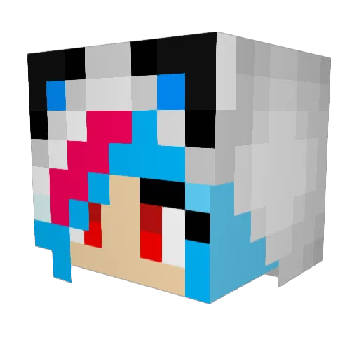 Machialis Minecraft avatar head, 3D render