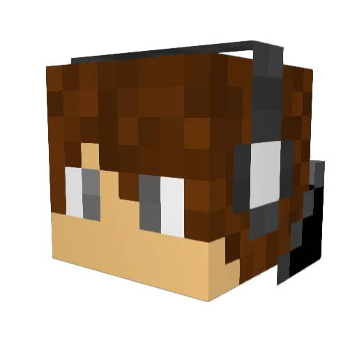 MachineExo Minecraft avatar head, 3D render