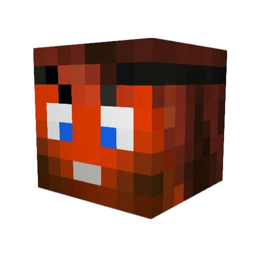 Machine_A_Carres Minecraft avatar head, 3D render