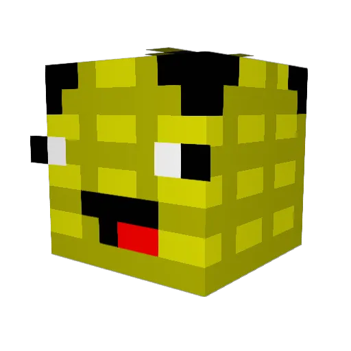 Machine_Verte Minecraft avatar head, 3D render