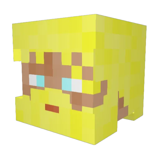 Machinegunmolle Minecraft avatar head, 3D render
