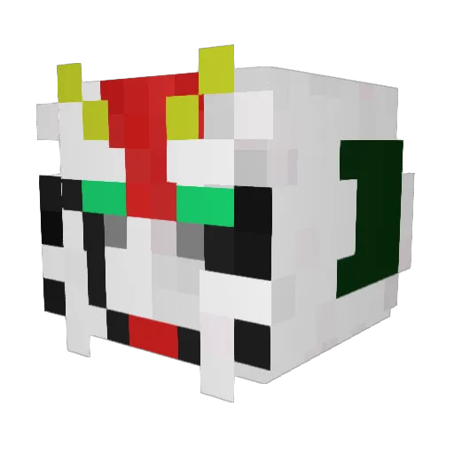 Machingoku Minecraft avatar head, 3D render