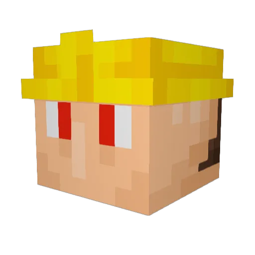 MachoV8 Minecraft avatar head, 3D render
