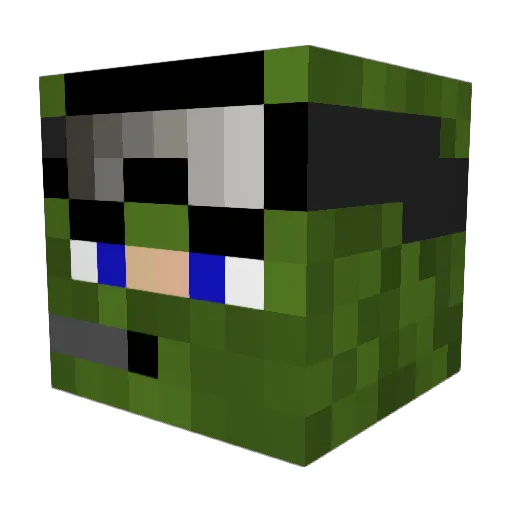 Machoir Minecraft avatar head, 3D render