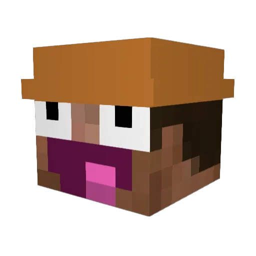 Macholeonking Minecraft avatar head, 3D render