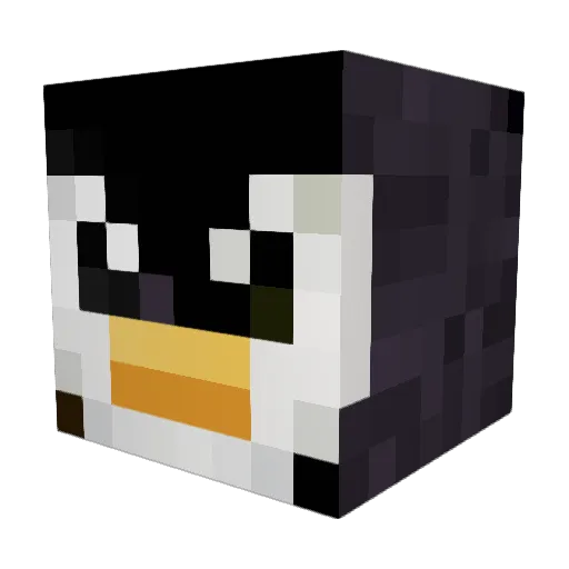 Machopenquin Minecraft avatar head, 3D render