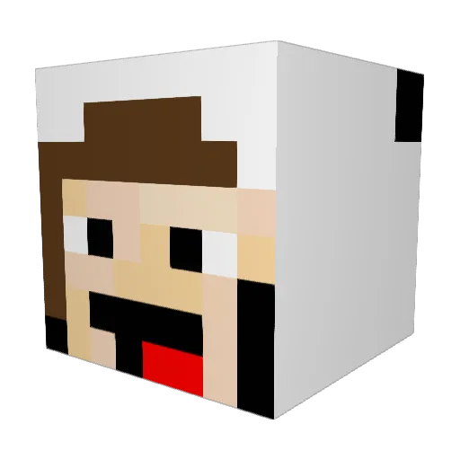 MaciekGLO Minecraft avatar head, 3D render