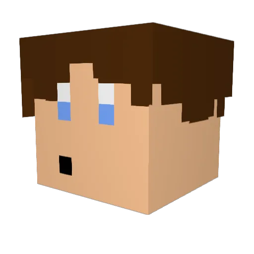 MaciekJunior Minecraft avatar head, 3D render