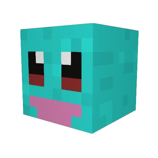 Macintoosh Minecraft avatar head, 3D render