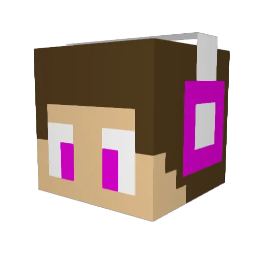 MaciulkaTV Minecraft avatar head, 3D render