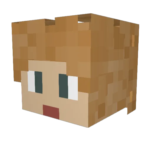 MackBoomPow Minecraft avatar head, 3D render