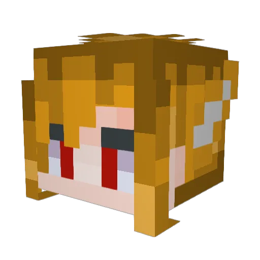 MackaroniNoodle Minecraft avatar head, 3D render