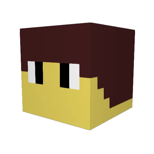 Mackath Minecraft avatar head, 3D render