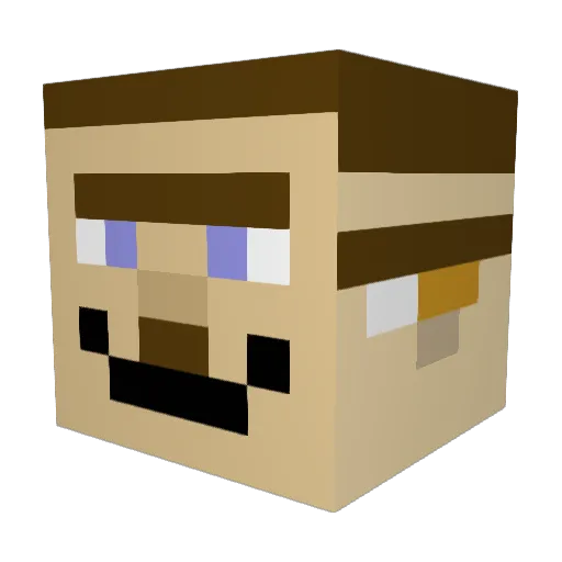 Mackeblod Minecraft avatar head, 3D render