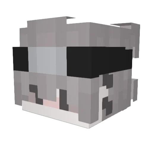 Mackero Minecraft avatar head, 3D render