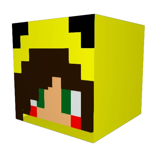 Macomon Minecraft avatar head, 3D render
